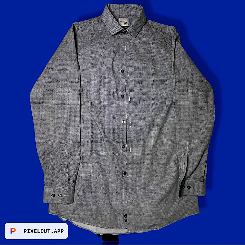 Men’s J. Ferrar gray/black houndstooth dress shirt (super slim-fit)